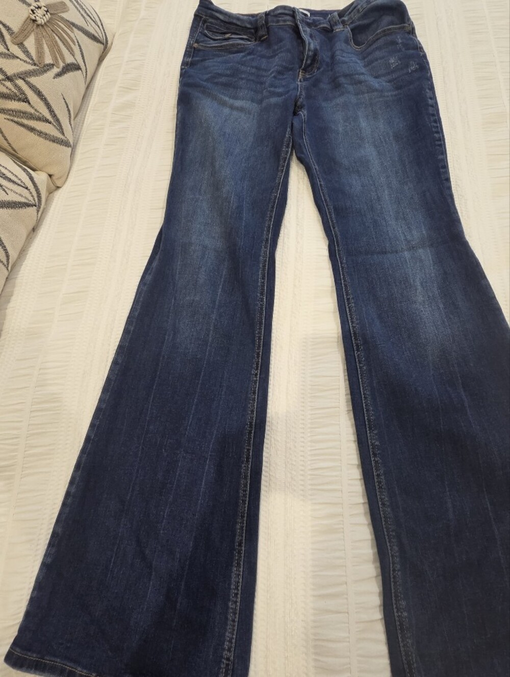 KanCanWomen's Dark Blue Stretch Bootcut Denim Jeans